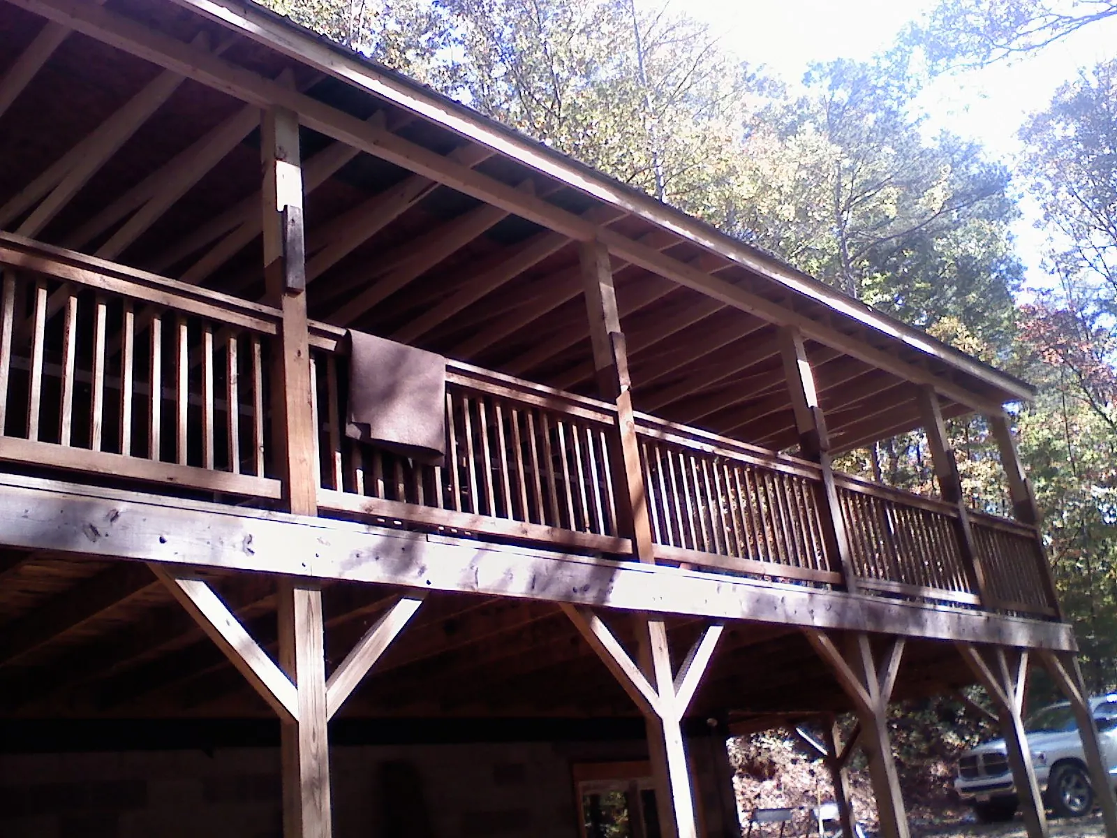 Timber framing under a new elevated porch and deck — Roof Leak Repair in Cincinnati by Roofing Brothers